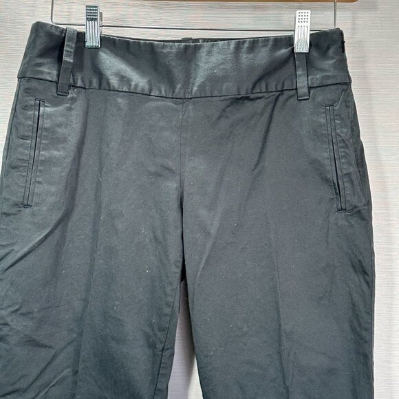 Banana Republic Pants Womens 6 Martin Fit Black Cotton Stretch Pockets Crop - Picture 2 of 8